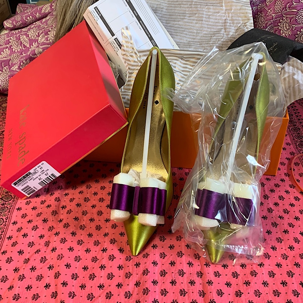 Kate Spade Latrice Lime Satin Pumps